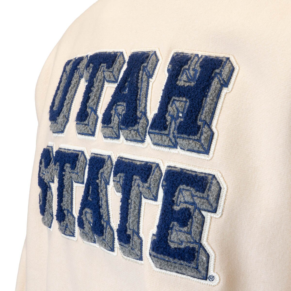 Utah State Embroidered Patch Lettering Unisex Crew Sweatshirt